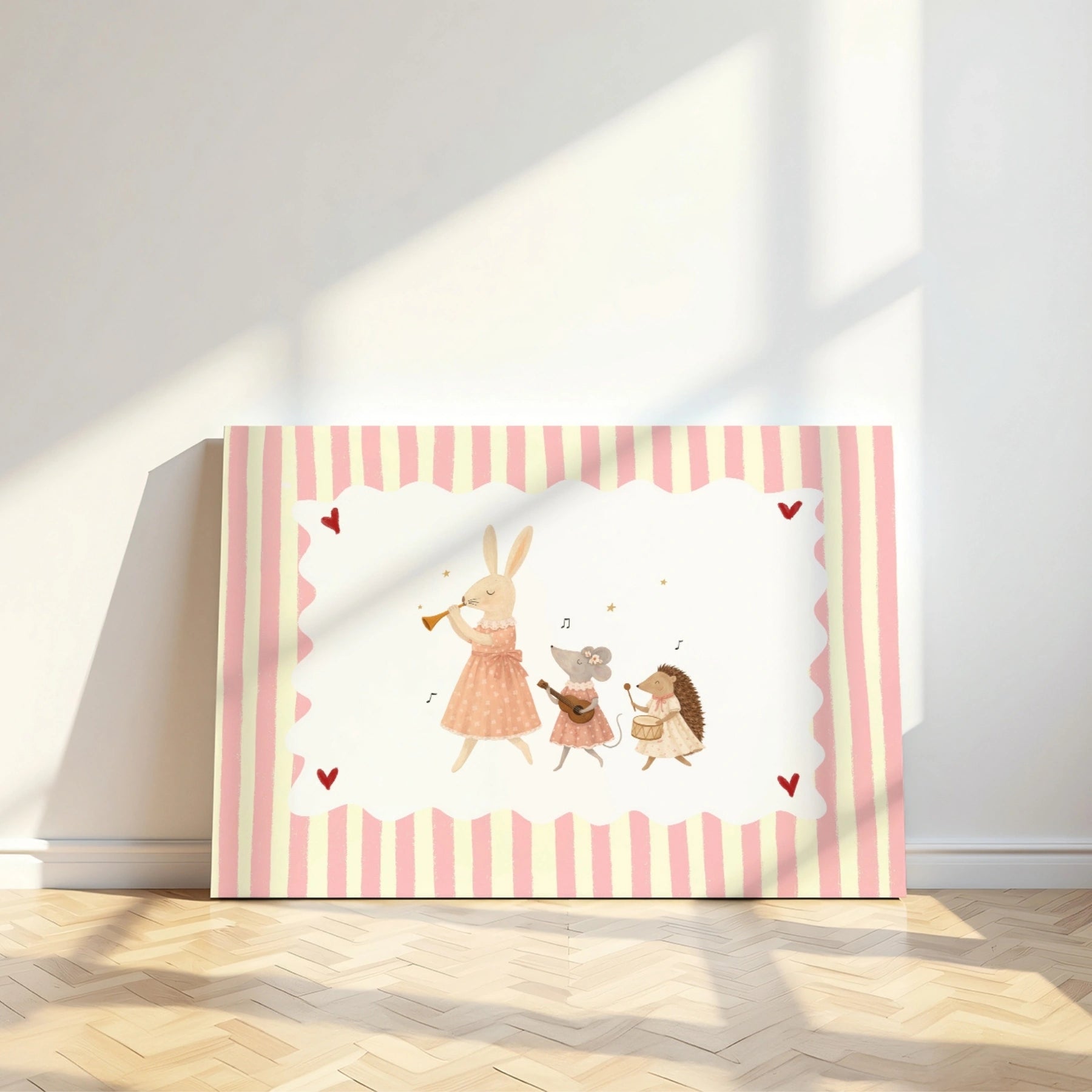 Musical Animal Friends Nursery Canvas Print