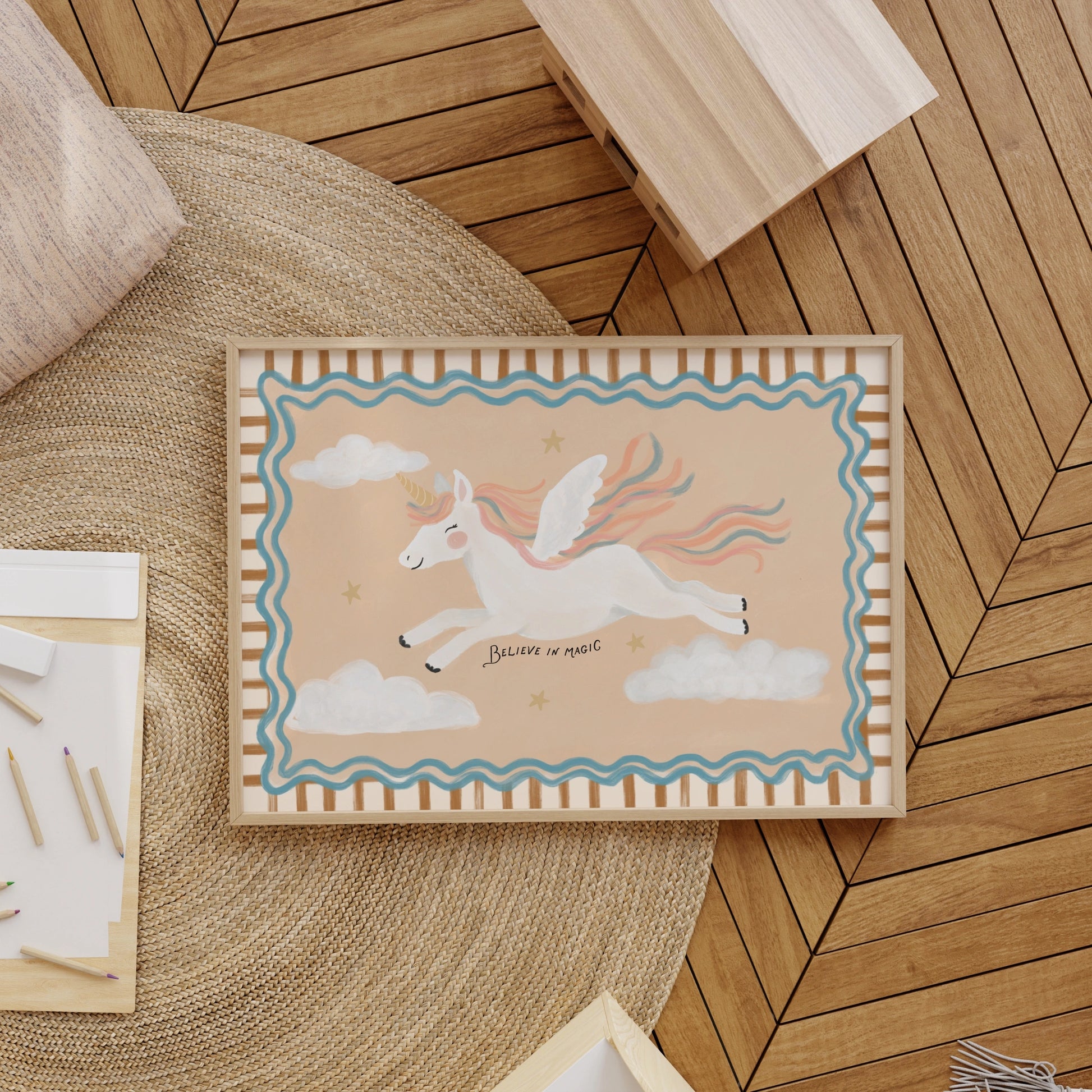 Whimsical Unicorn Nursery Wall Art