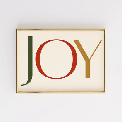 Joy Typography – Minimalist Christmas Wall Art Print