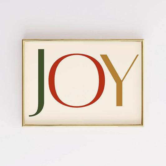 Joy Typography – Minimalist Christmas Wall Art Print