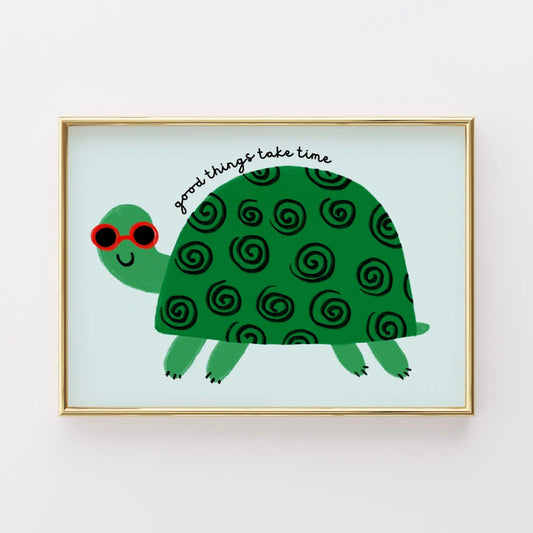 Turtle Nursery Print – Cute Animal Wall Art