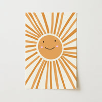 Lámina de Sol Sonriente – Póster de Sol para Cuarto Infantil
