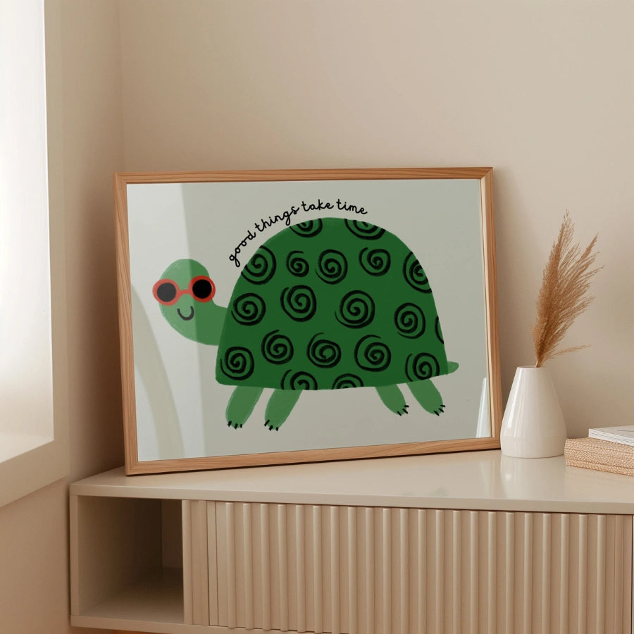 Turtle Nursery Print – Cute Animal Wall Art
