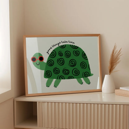 Turtle Nursery Print – Cute Animal Wall Art