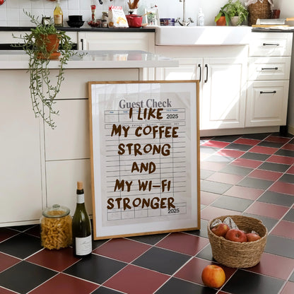 Funny Coffee Quote Wall Art –  Coffee WiFi Print