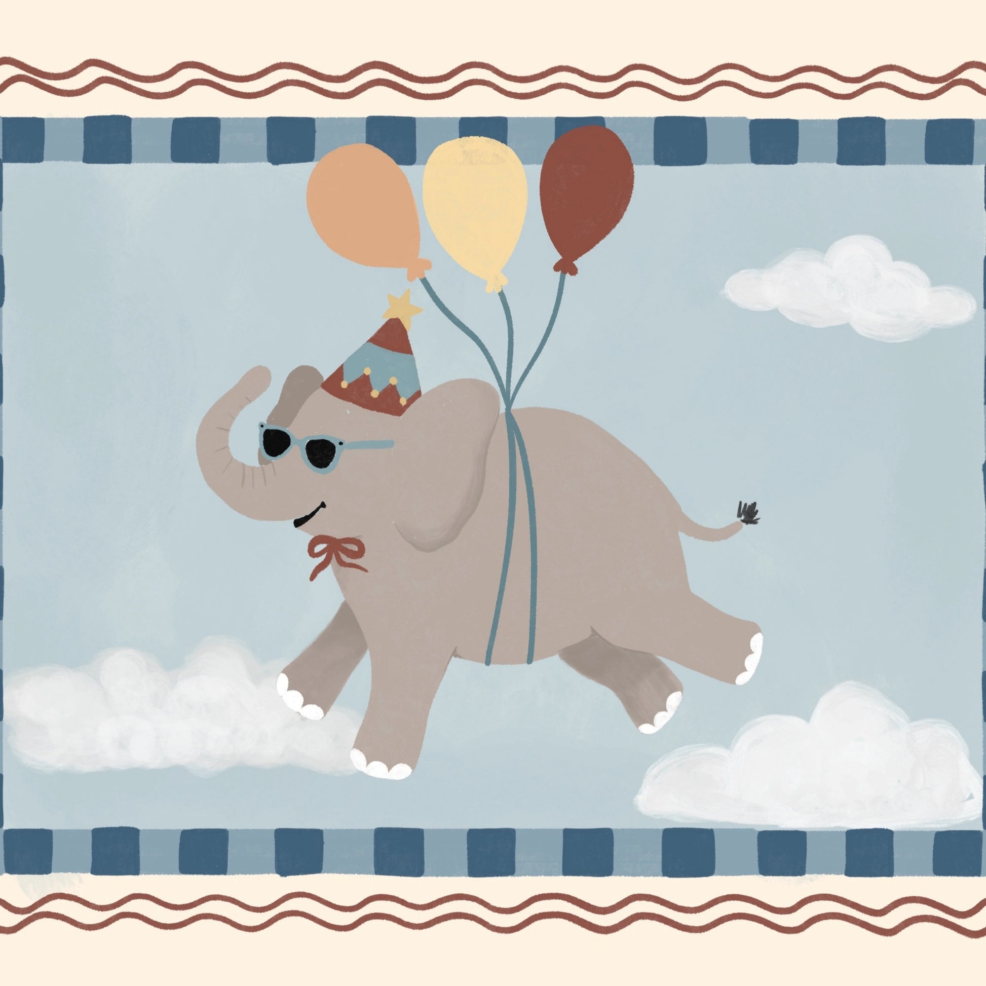 Stampa da parete per cameretta con elefante del circo