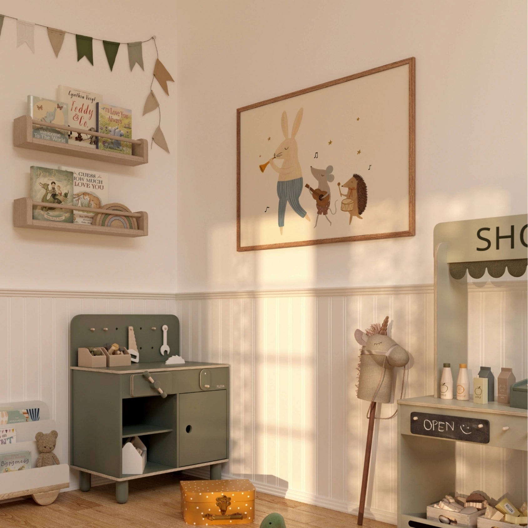 Decorazioni musicali retrò per la cameretta dei bambini