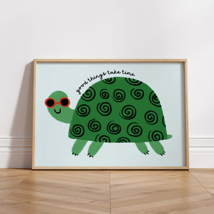 Turtle Nursery Print – Cute Animal Wall Art