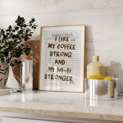 Funny Coffee Quote Wall Art –  Coffee WiFi Print