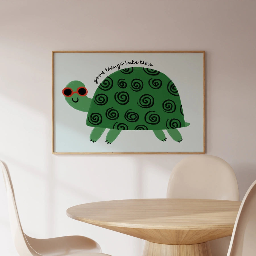 Turtle Nursery Print – Cute Animal Wall Art
