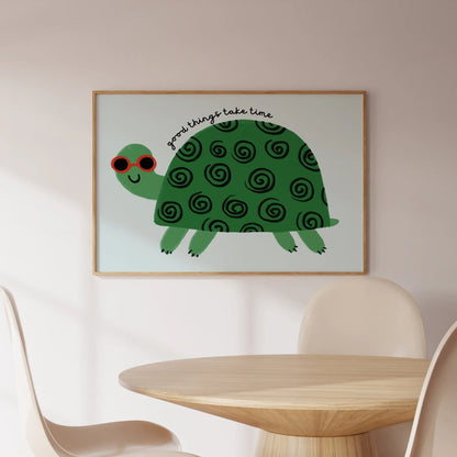 Turtle Nursery Print – Cute Animal Wall Art