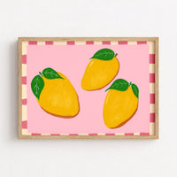 Mango Fruit Kitchen Print – Colorful Tropical Wall Art, Kitchen Wall Decor