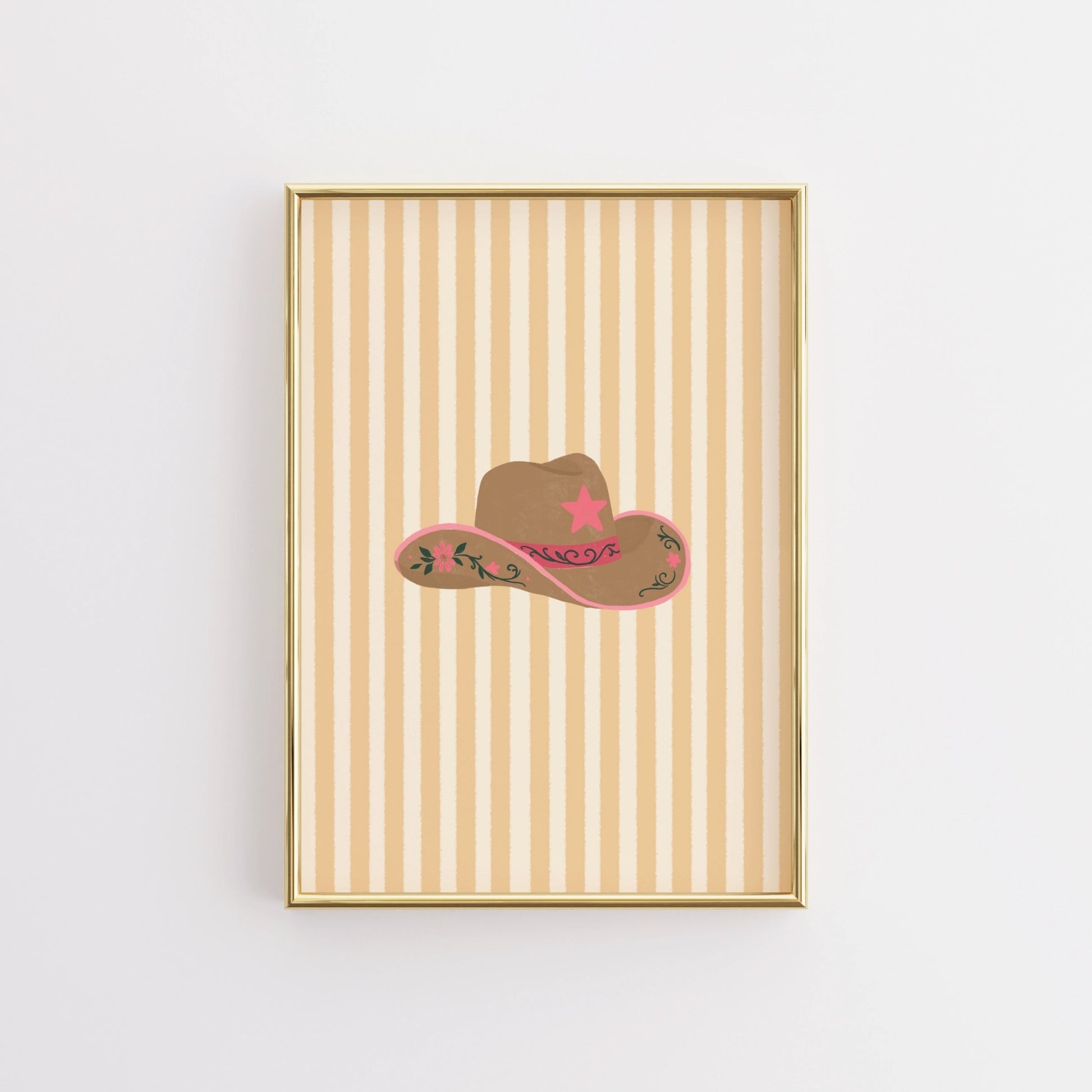 Pink Cowgirl Hat Wall Art