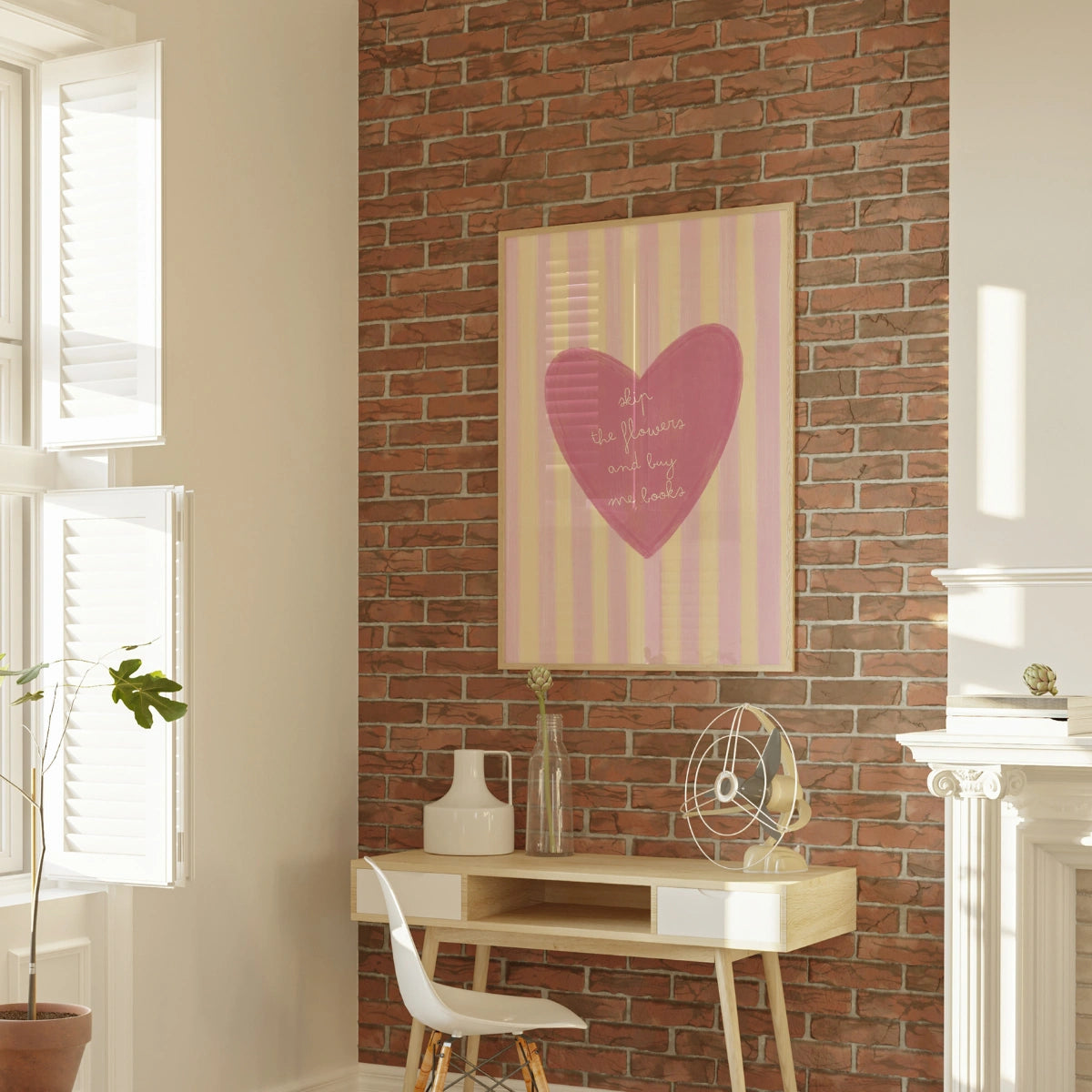Buy Me Books Print – Cute Pink Book Lover Art