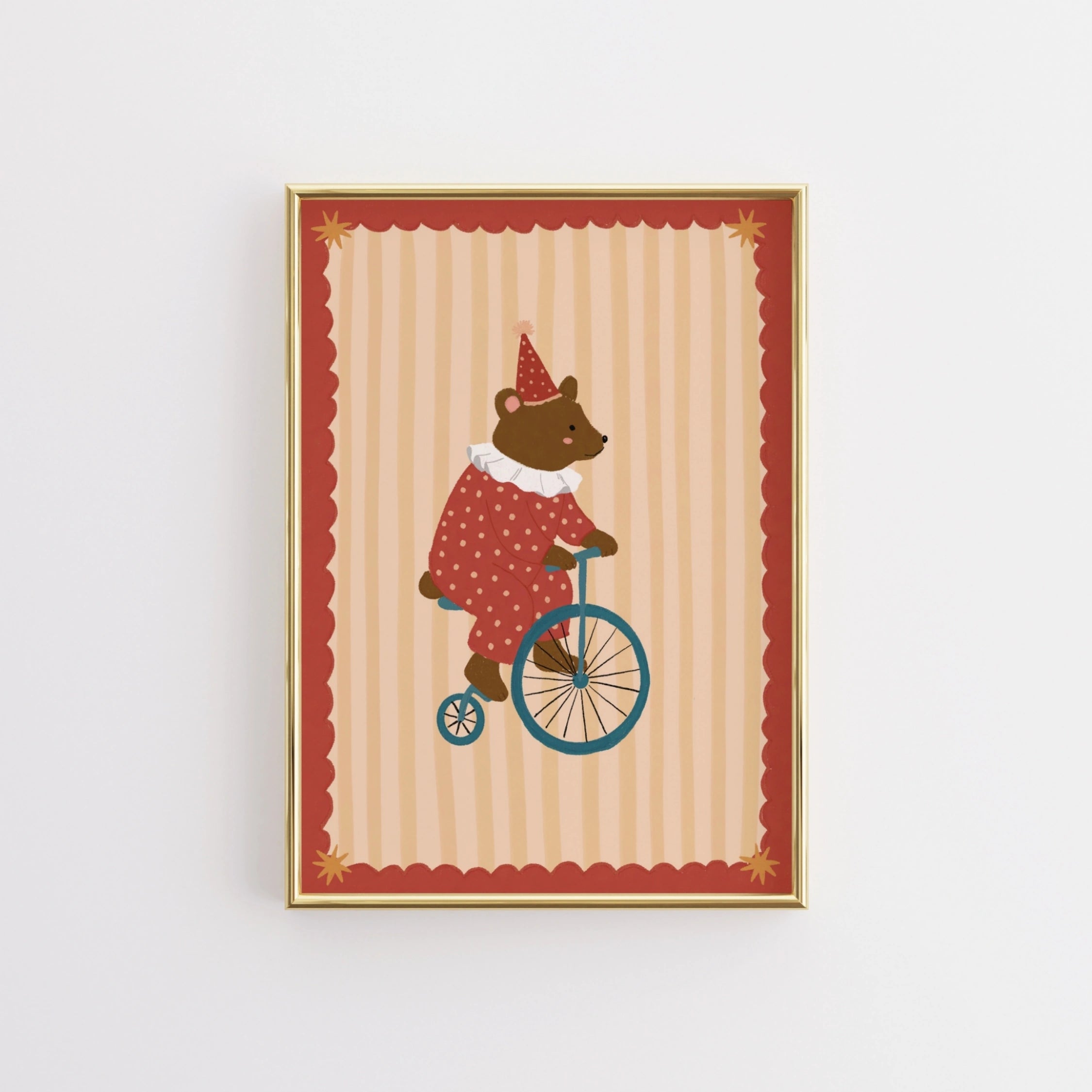 Stampa vintage per bambini con orsi da circo