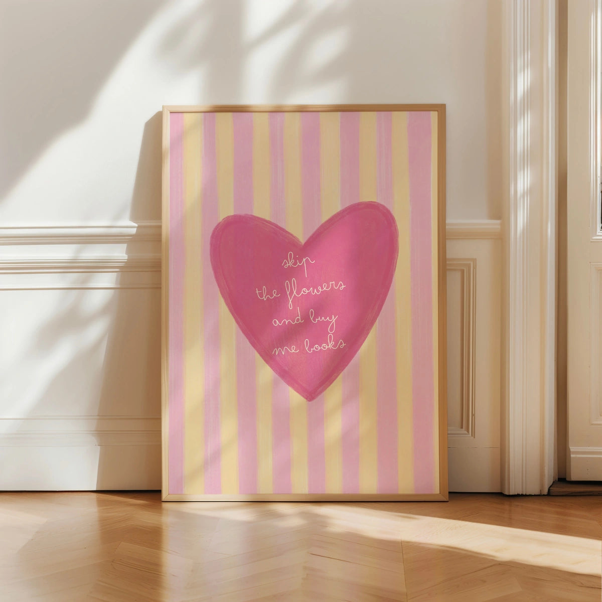 Buy Me Books Print – Cute Pink Book Lover Art