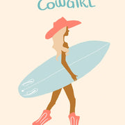 Surf’s Up Cowgirl – Coastal Wall Art