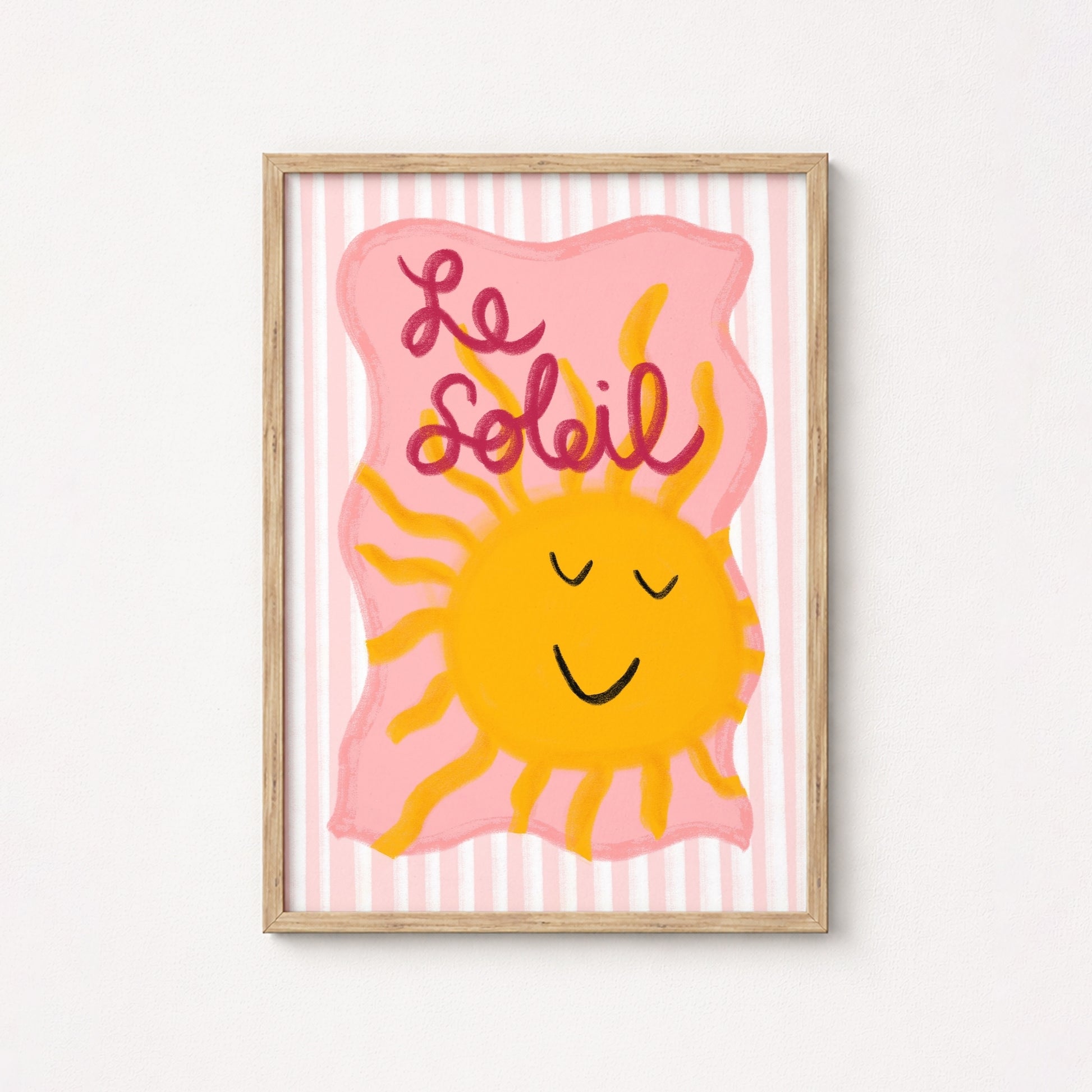 Le Soleil Wall Art for Kids - French Nursery Print