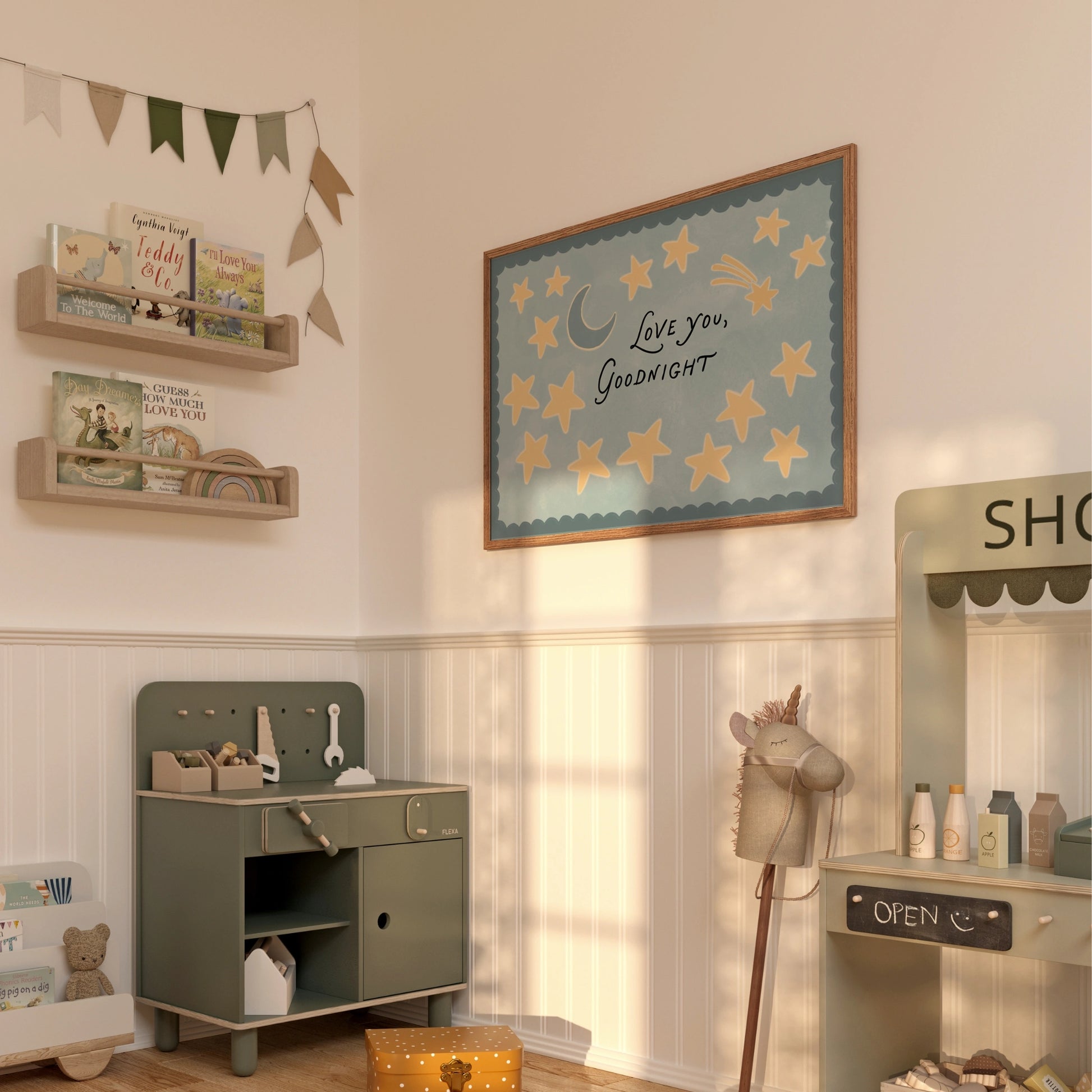Moon and Stars Nursery Print