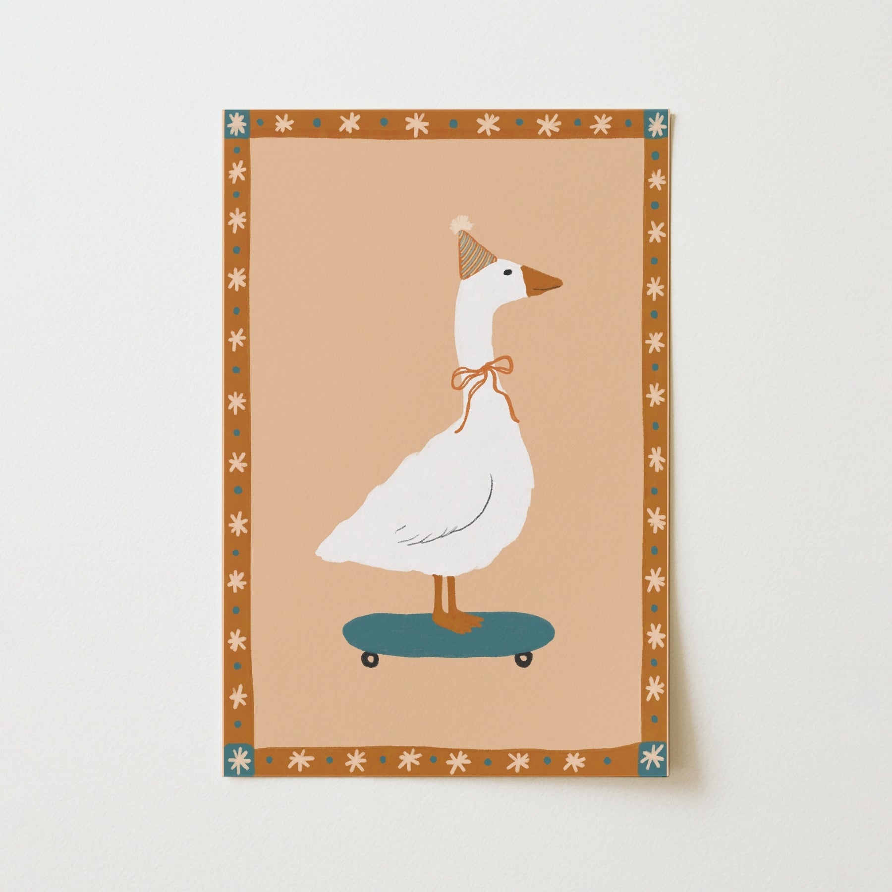 Poster con illustrazione di un'oca stravagante