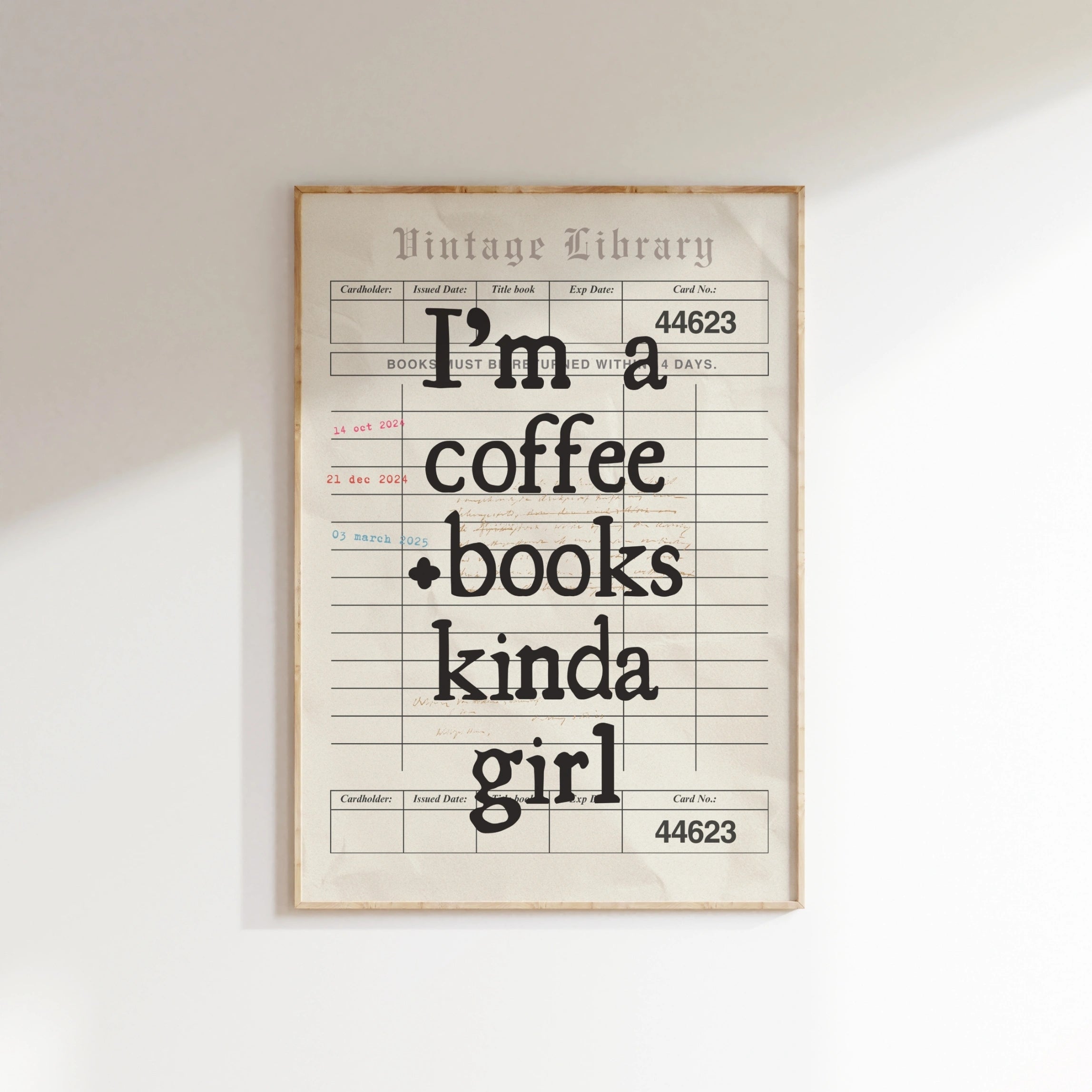 Coffee and Books Girl Print – Vintage Library Wall Art