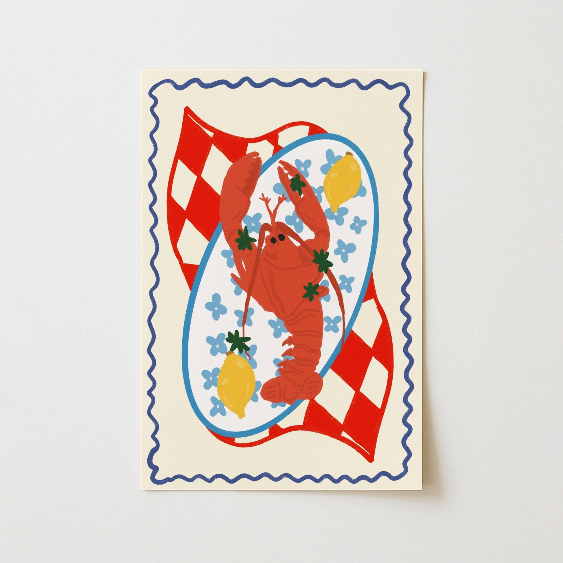 Lobster Wall Art - Retro Seafood Poster