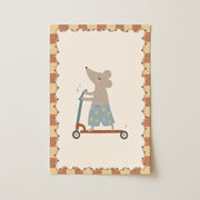Cute Mouse on a Scooter – Nursery & kids wall art