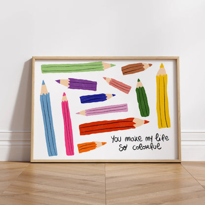 Color Pencils Nursery Print – Cute Art Wall Decor for Kids