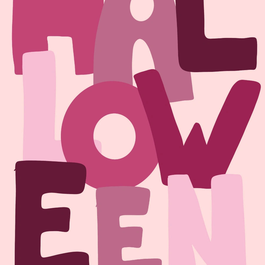 Modern Halloween Lettering Print – Bold Pink Wall Art