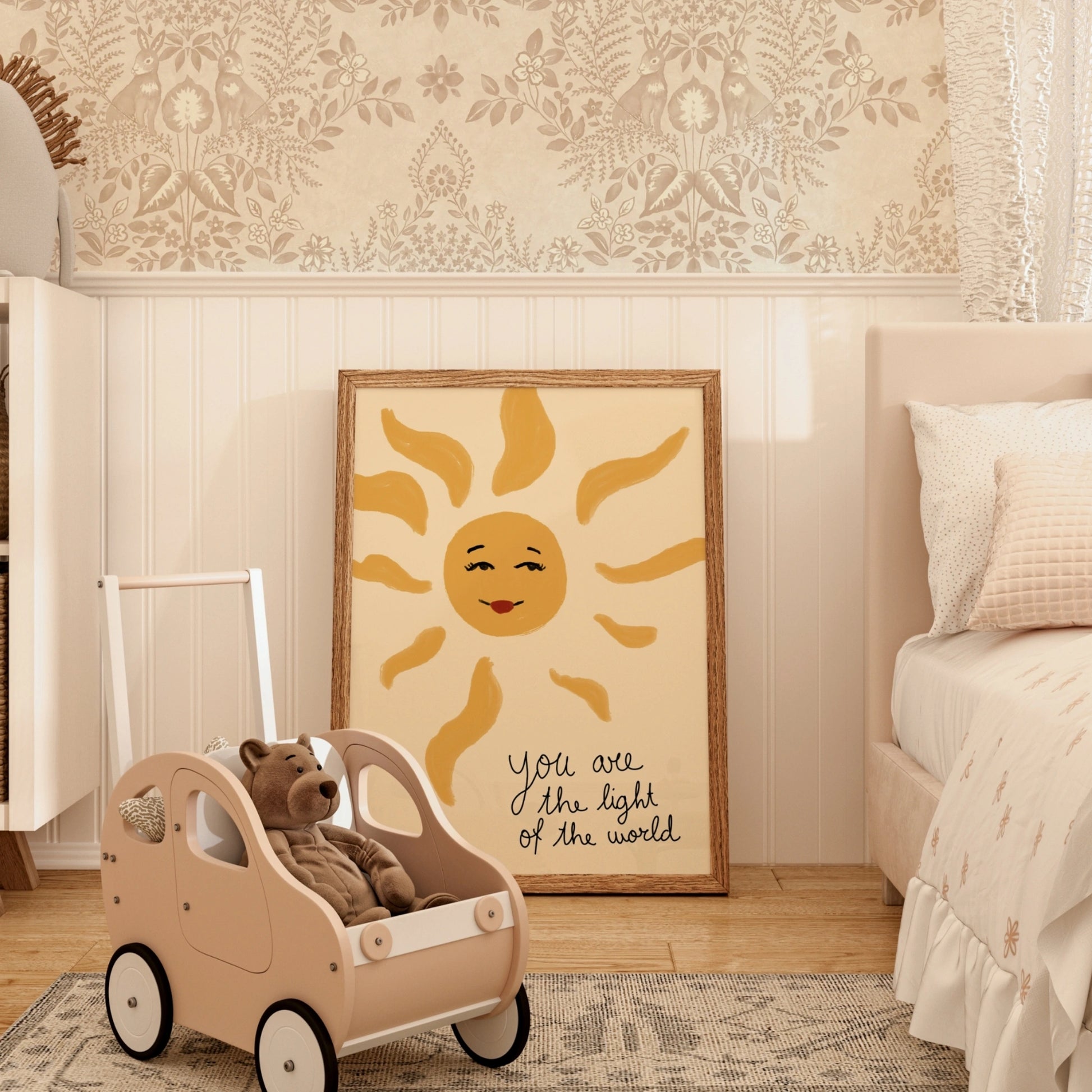 Poster vintage a righe per la cameretta dei bambini