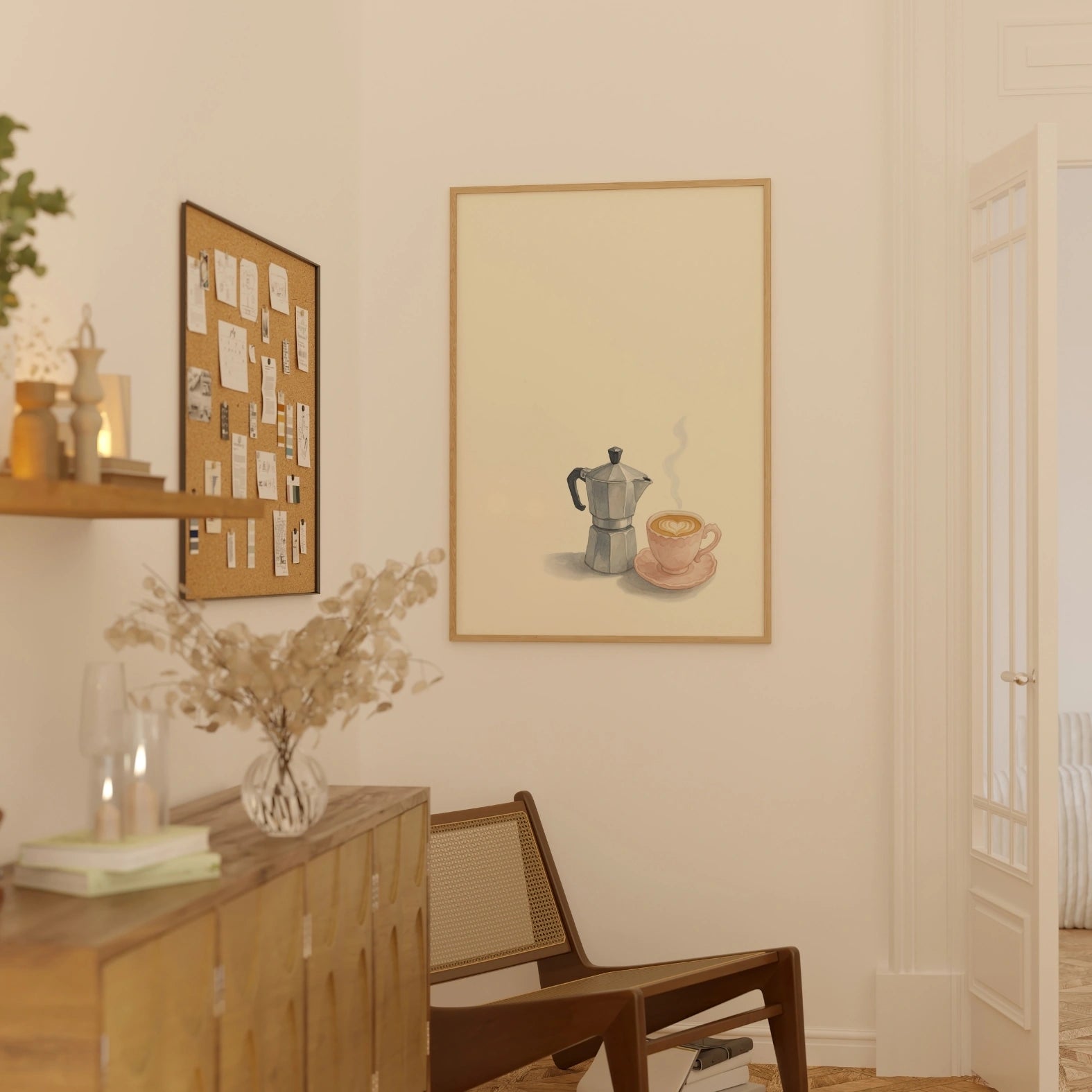 Minimal Retro Coffee Poster, Kitchen Wall Decor