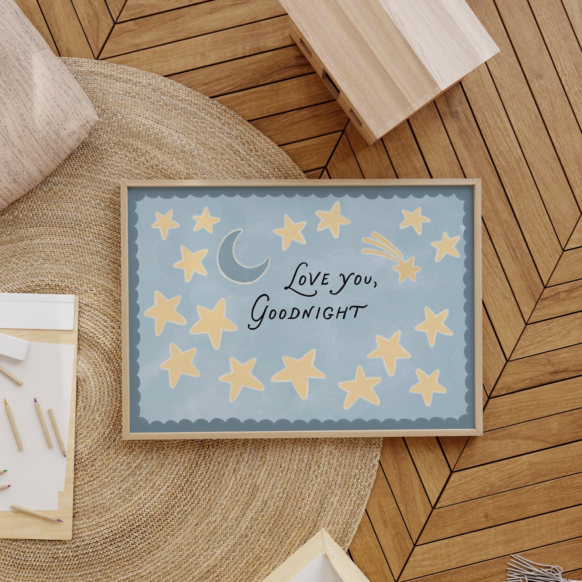 Moon and Stars Nursery Print