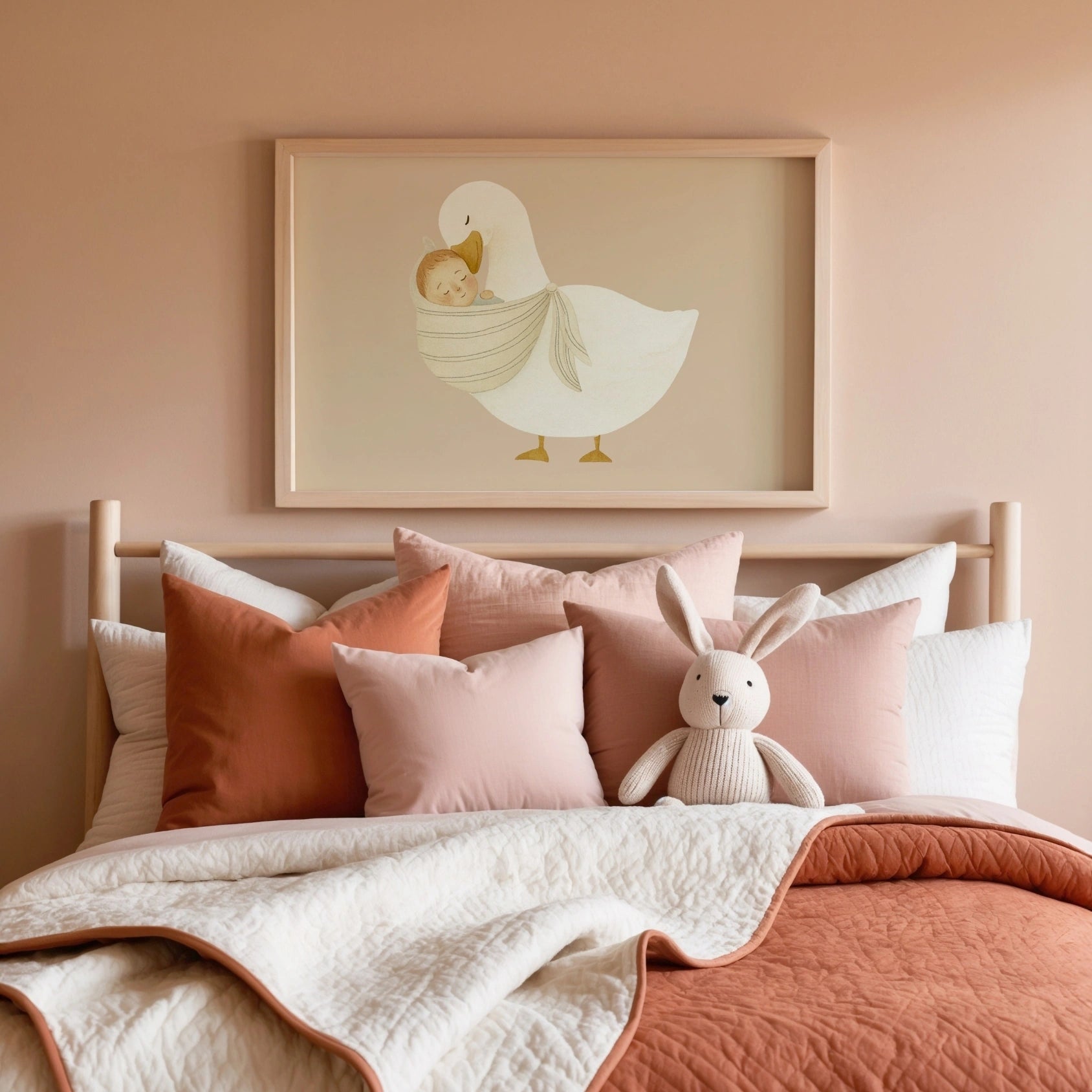 Stampa per cameretta dei bambini con cicogna