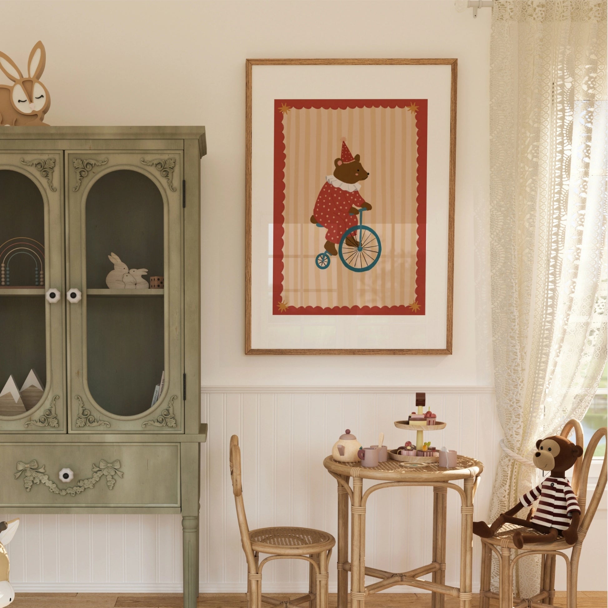 Stampa vintage per bambini con orsi da circo