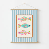 Colorful Fish Wall Art, Coastal Wall Decor