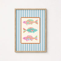 Colorful Fish Wall Art, Coastal Wall Decor