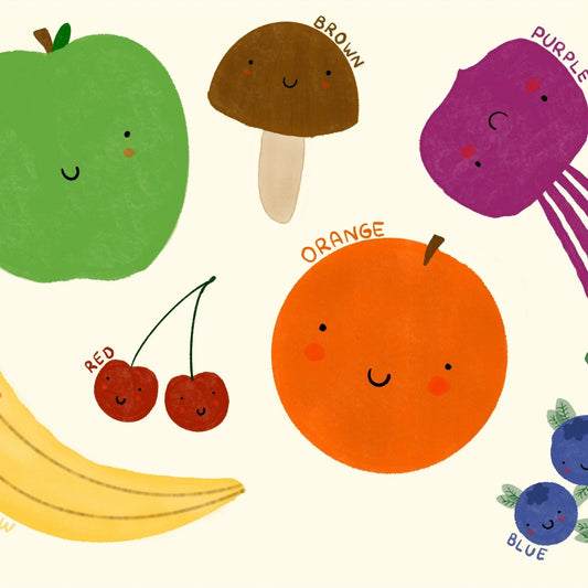 Colorful Fruit Nursery Print – Educational Kids Wall Art