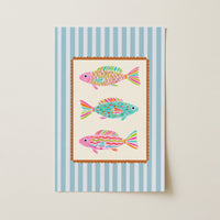 Colorful Fish Wall Art, Coastal Wall Decor
