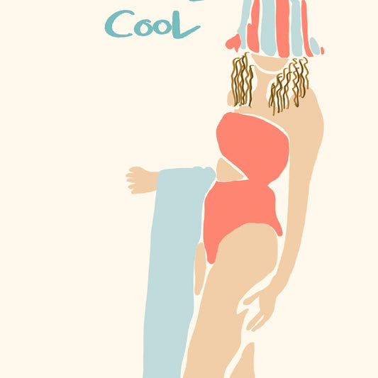 Coastal Cool Wall Art - Preppy Summer Girl Print
