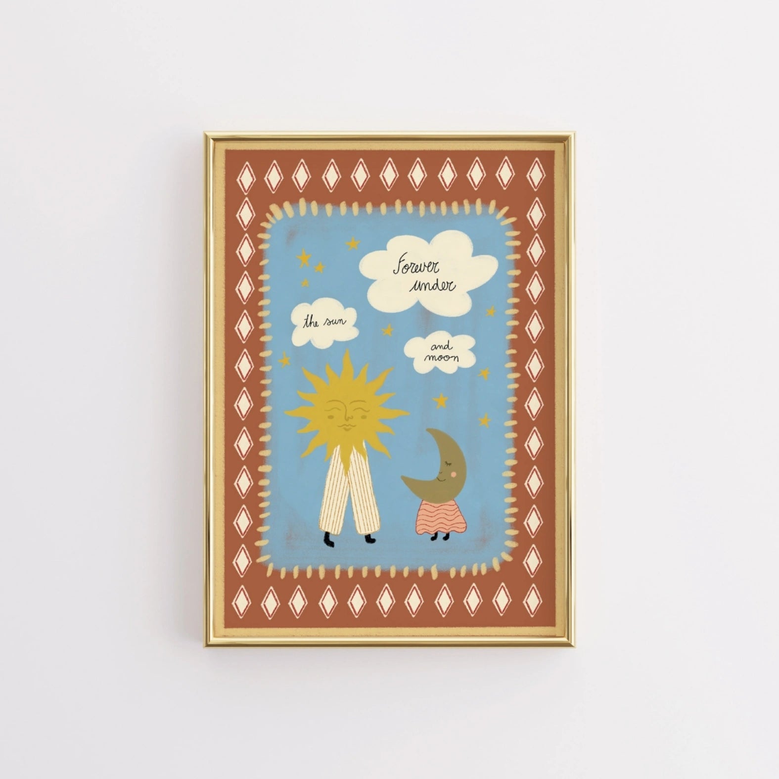 Affiche pour chambre d'enfant Soleil et Lune