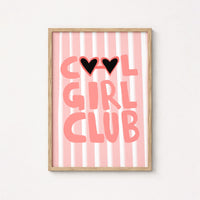 Cool Girl Club Wall Art – Preppy Girl Poster Print