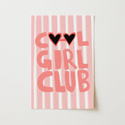 Cool Girl Club Pink Stripes – Nursery & Kids Wall Art