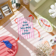 Room Made for Readin' Pink Stripes – Bookish Wall Art