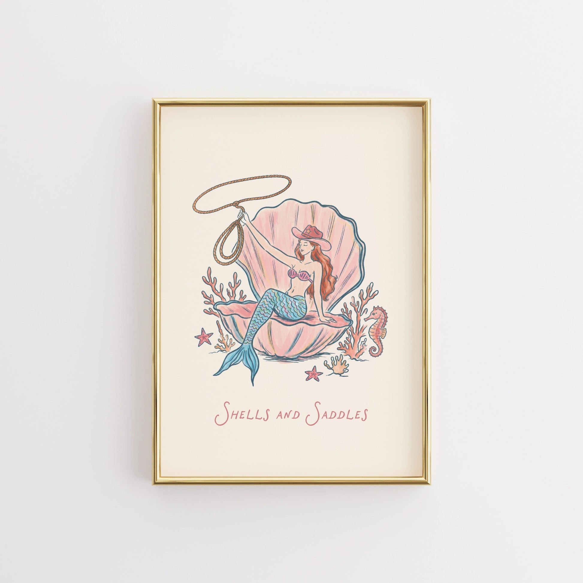 Coastal Cowgirl Mermaid Print