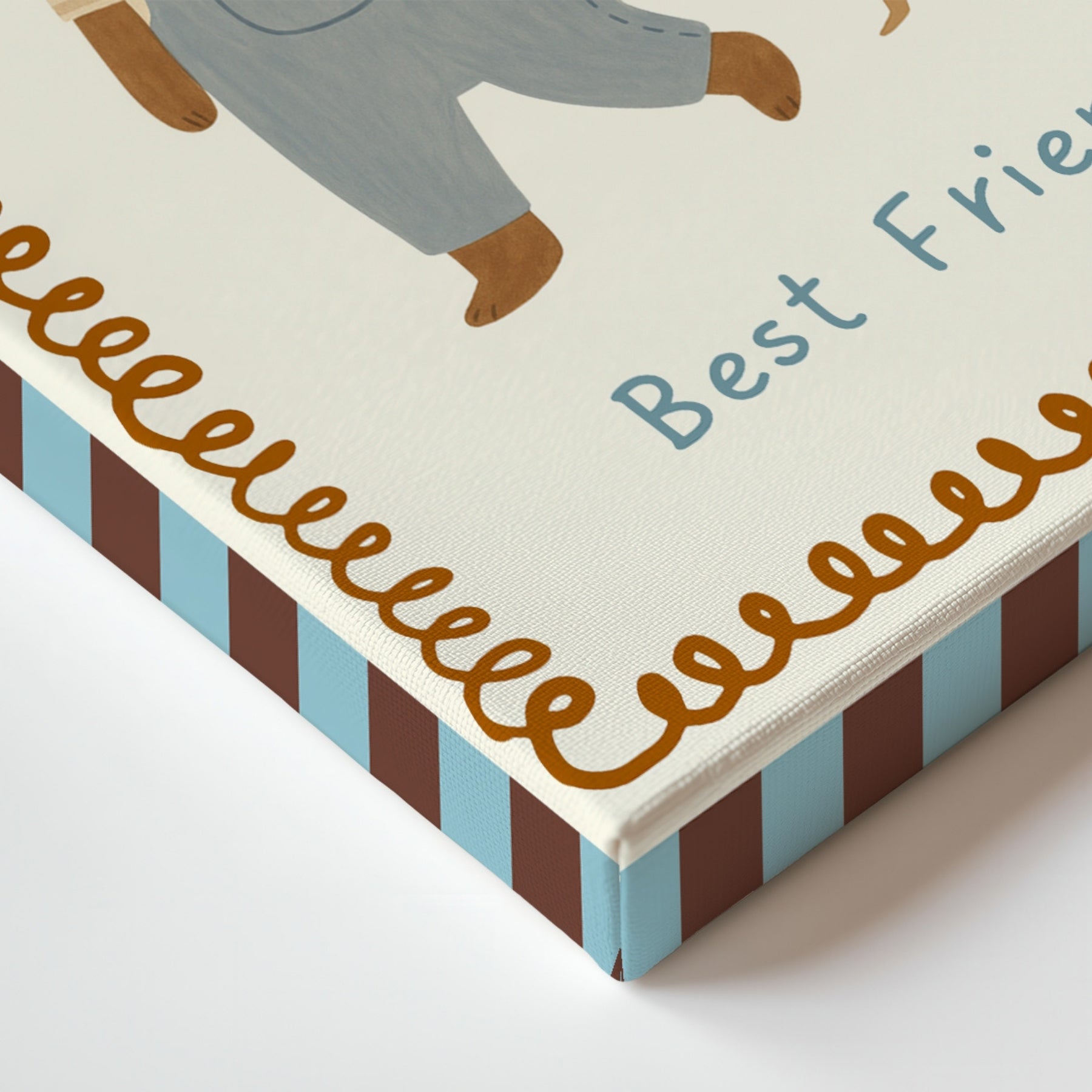 Bear and Hedgehog Best Friends Nursery Canvas Print