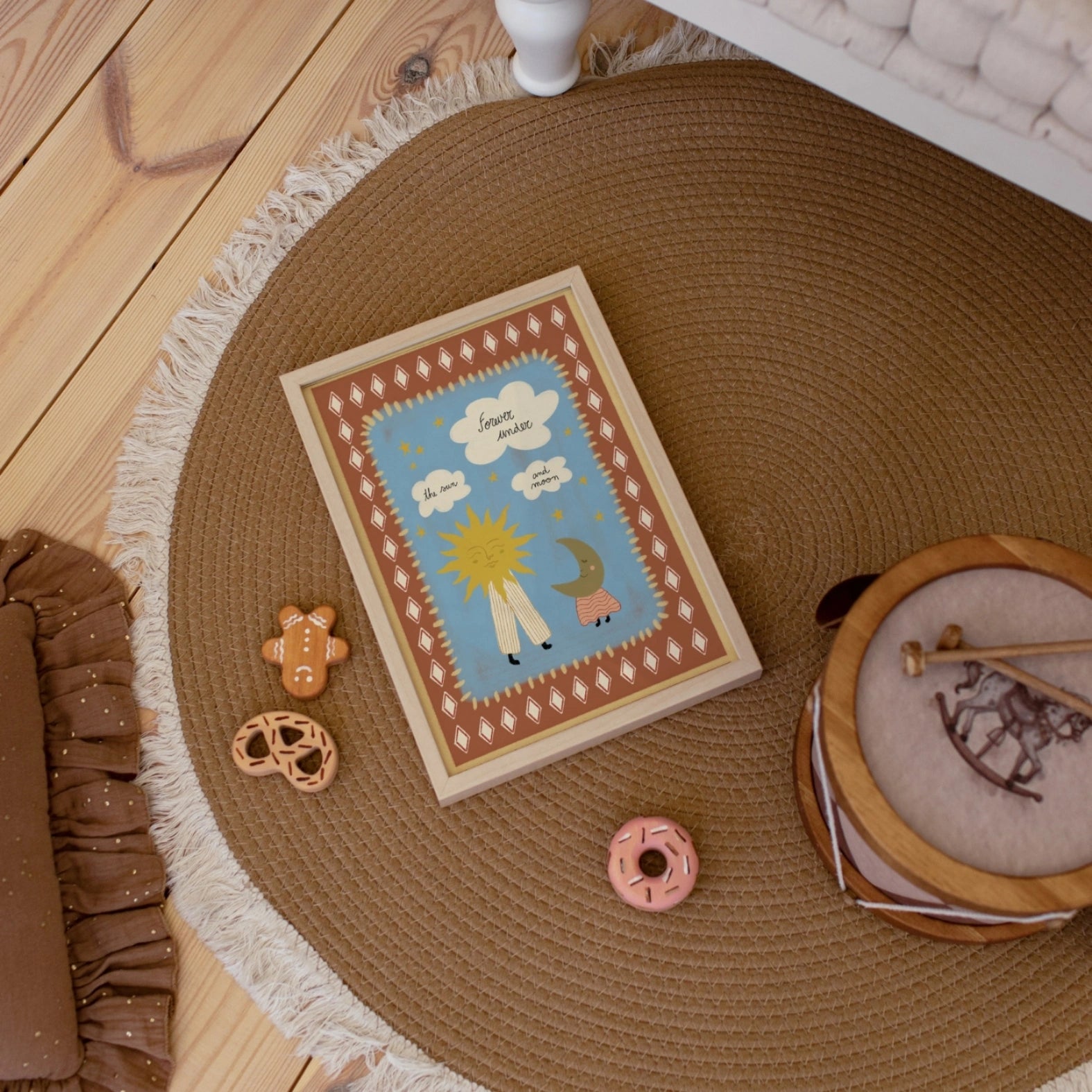 Affiche pour chambre d'enfant Soleil et Lune