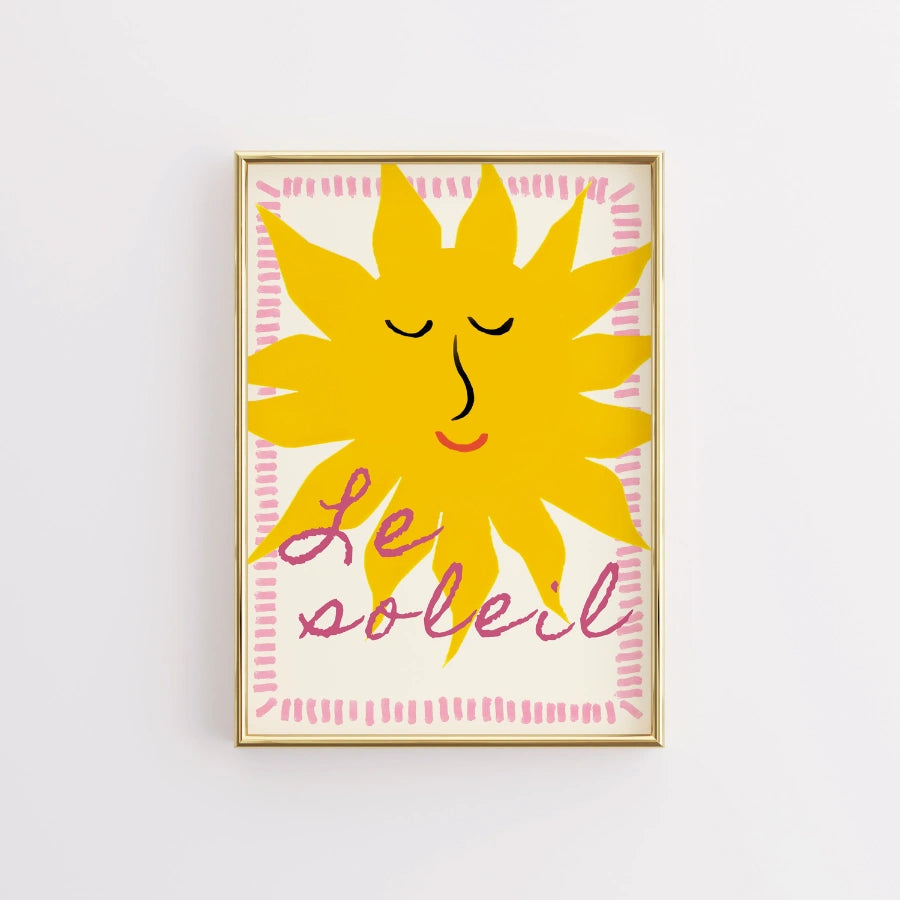 Le Soleil Wall Art - Preppy Sunshine Poster