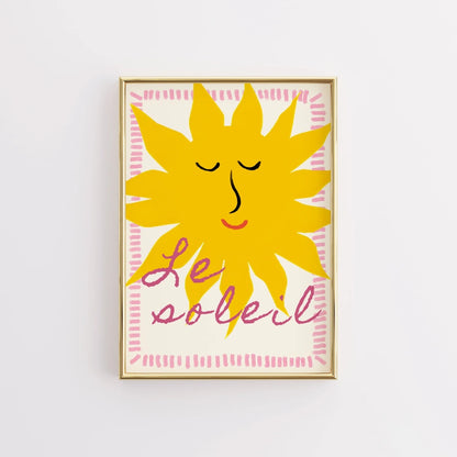 Le Soleil Wall Art - Preppy Sunshine Poster