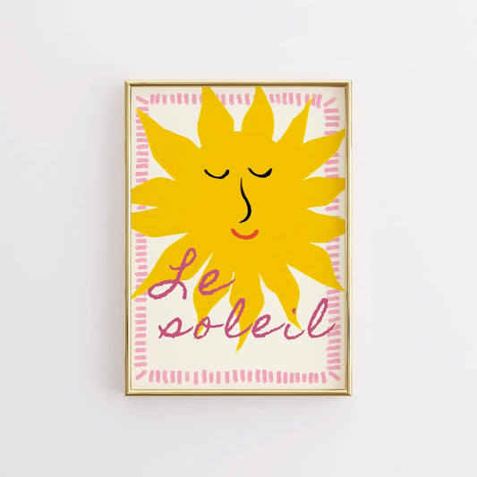 Le Soleil Wall Art - Preppy Sunshine Poster