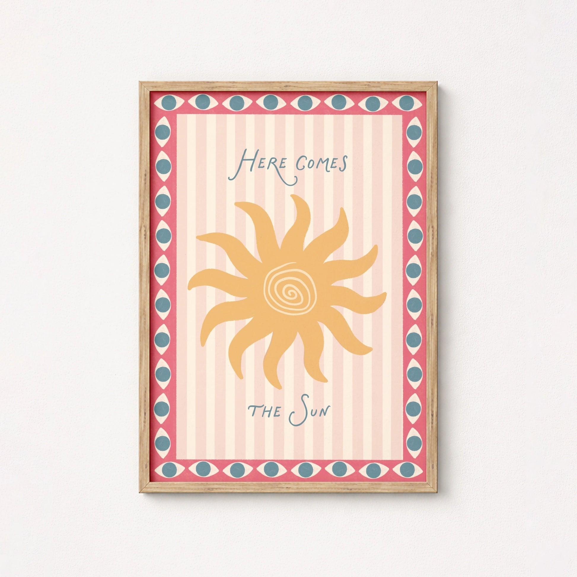 Pink Striped Sunshine Artwork